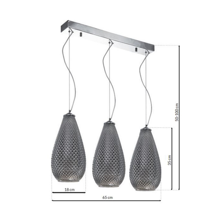 Milagro - Lampa wisząca PETRA 3xE27