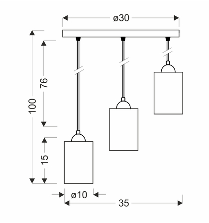 Bistro lampa wisząca czarny talerz 3x40w e27 klosz brązowy