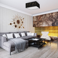 Milagro - Lampa sufitowa SENSO Black/Gold kwadrat 2xE27