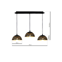 Milagro - Lampa wisząca LISA BLACK 3xE27