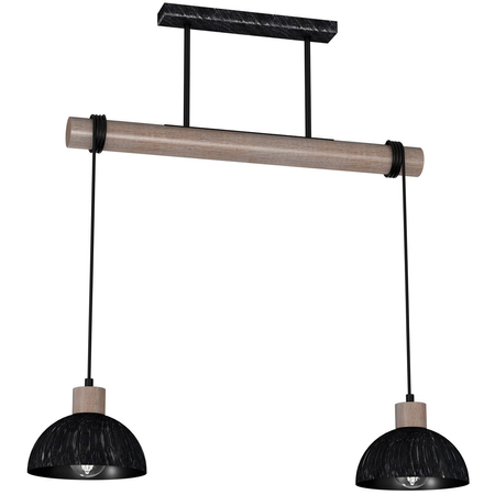 Milagro - Lampa wisząca ERIK Sawn black/Patinated wood 2XE27
