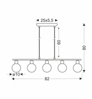 Candellux - Oden Lampa Wisząca Chromowy 5X40W G9 Klosz Biały