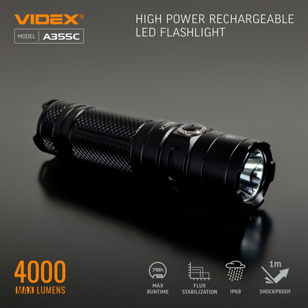 Latarka kompaktowa LED przenośna 20W 4000lm IP68 CREE VLF-A355C