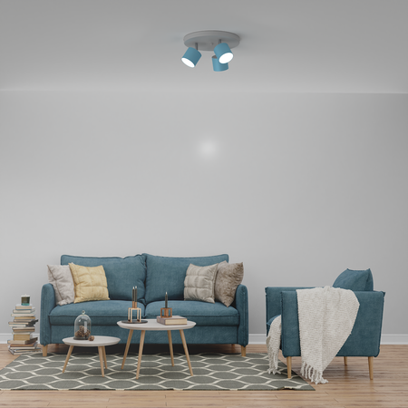 Lampa sufitowa DIXIE 3xGX53 Niebieski/Biały