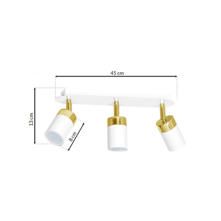 Milagro - Lampa sufitowa JOKER WHITE/GOLD 3xGU10