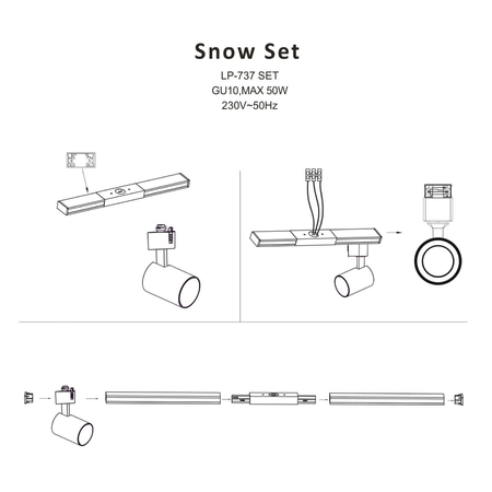 Spot Snow SET złoty 1F 4xGU10