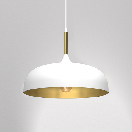 Lampa wisząca Lincoln 1xE27 35cm Biały/Złoty