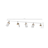 Milagro - Lampa sufitowa SOLO SAWN WHITE / PATINATED WOOD 5x mini GU10