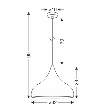 LAMPA WISZĄCA VIBORG 320mm 1 BRĄZOWY