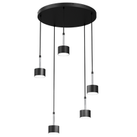 Milagro - Lampa wisząca ARENA BLACK/SILVER 5xGX53