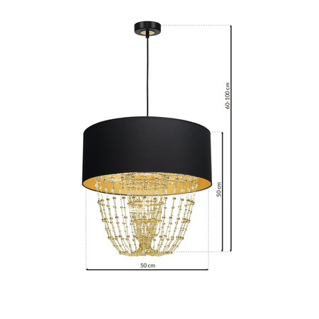 Milagro - Lampa wisząca ALMERIA BLACK/GOLD 1xE27