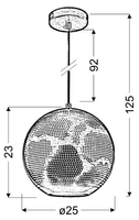 BENE LAMPA WISZĄCA 25 KULA S 1X60W E27 AŻUROWY BIAŁY