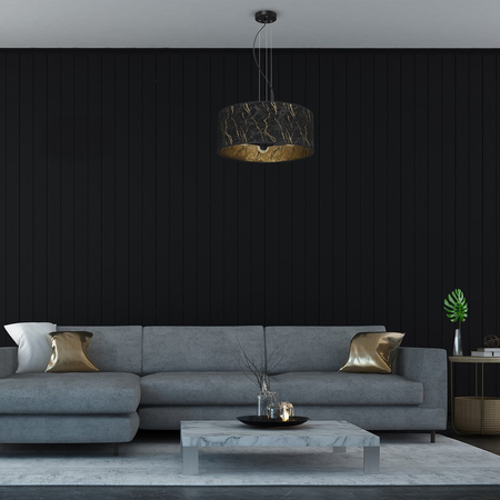 Milagro - Lampa wisząca SENSO Black/Gold 3xE27