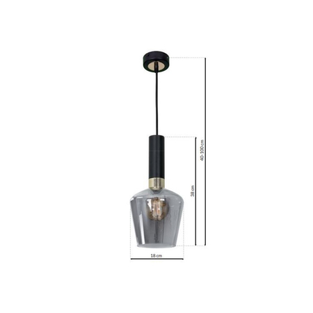 Milagro - Lampa wisząca ROMA BLACK 1xE27