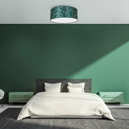 Milagro - Lampa sufitowa ZIGGY GREEN Gold/Bottle green  2xE27  Ø40cm