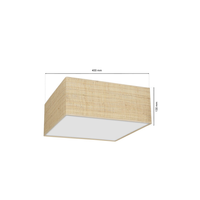 Milagro - Lampa sufitowa MARSHALL WHITE / RATTAN 2xE27