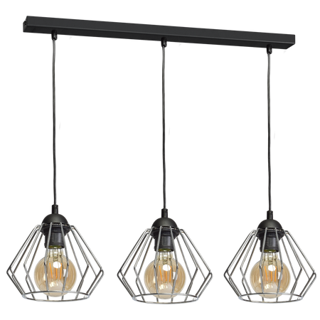 Milagro - Lampa wisząca NORMAN BLACK 3xE27