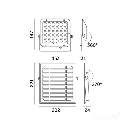 Naświetlacz Solar LED MHCS 10W 2CCT IP65 Kobi Premium
