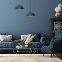 Milagro - Lampa wisząca BETA NAVY BLUE/GOLD 1xE27 35cm