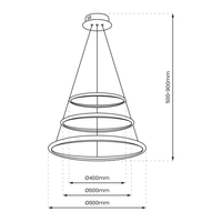 Milagro - Lampa wisząca ROTONDA CHROME 93W LED