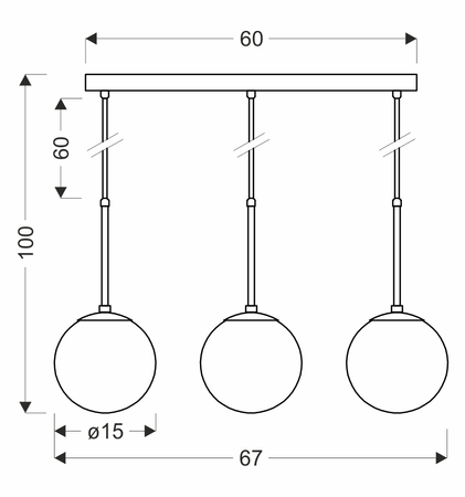 Pompei lampa wisząca czarny 3x40w e27 klosz biały