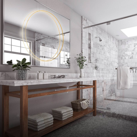 Lampa wisząca Mirror L złota IP44 LED CCT