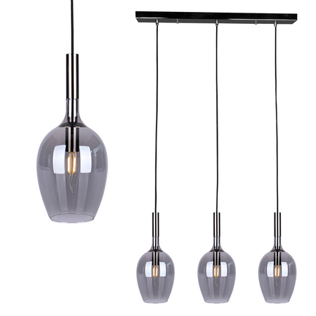 Milagro - Lampa wisząca LUGANO SMOKED 3xE14