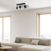 Milagro - Lampa sufitowa SOLO SAWN BLACK / PATINATED WOOD 3x mini GU10