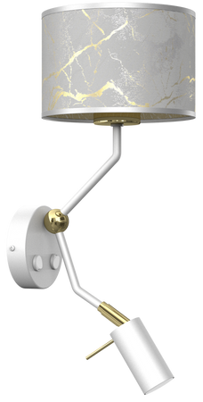 Milagro - Kinkiet SENSO White/Gold 1xE27 + 1x mini GU10