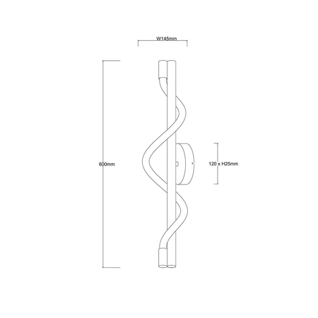 Kinkiet Ścienny Meleca Czarny 60cm LED 12W Biały Klosz Zmienna Barwa CCT