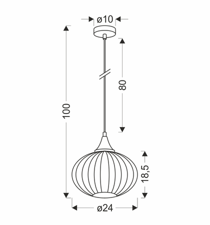LAMPA WISZĄCA EXETER 240mm 1 CZARNY