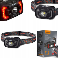 Latarka czołowa LED 5W + COB IP65 czujnik ruchu
