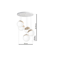Milagro - Lampa wisząca SFERA WOOD 5xE14