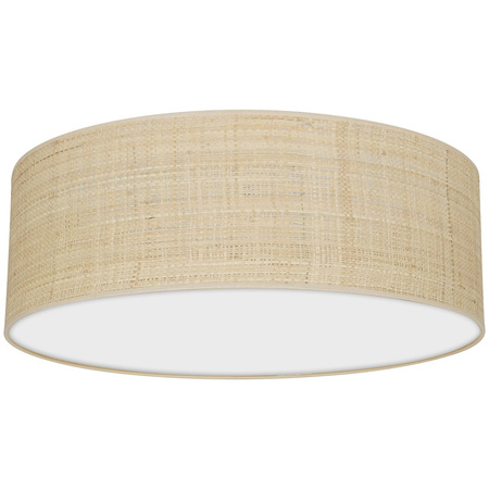 Milagro - Lampa sufitowa MARSHALL WHITE / RATTAN 3xE27 Ø50cm