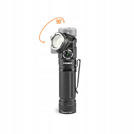 Latarka LED Videx 1000 Lumenów Barwa 5000K USB C IP66 Wielofunkcyjna VLF-A232R
