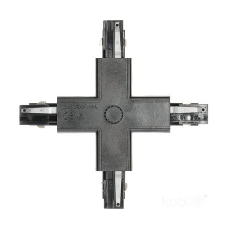 Łącznik do szynoprzewodu 3-obwodowy X czarny Kobi