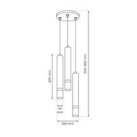 Lampa wisząca JOKER BLACK/GOLD 3xGU10