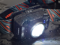Latarka czołowa LED 5W + COB IP65 czujnik ruchu