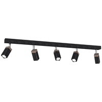 Milagro - Lampa sufitowa SOLO SAWN BLACK / PATINATED WOOD 5x mini GU10