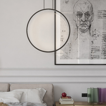 Lampa wisząca Mirror L czarna IP44 LED CCT