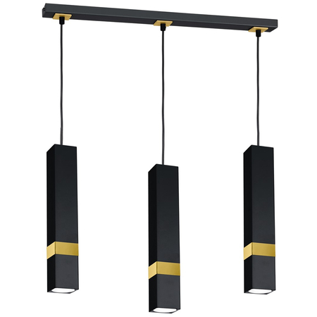 Milagro - Lampa wisząca VIDAR BLACK/GOLD 3xGU10
