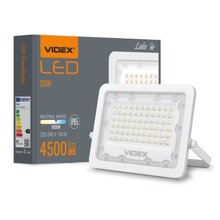 Naświetlacz LED biały halogen 5000K 4500lm 50W VLE-F2e-505W