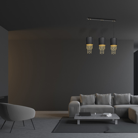 Milagro - Lampa wisząca ALMERIA BLACK/GOLD 3xE27