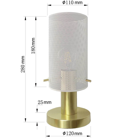 Lampa biurkowa Tirana biała 1xE27