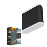Oprawa elewacyjna dwustronna kinkiet slim LED czarny 6W IP54 2700K  VL-AR06-062B
