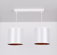 Atlanta lampa wisząca biały 2x40w e27 abażur biały