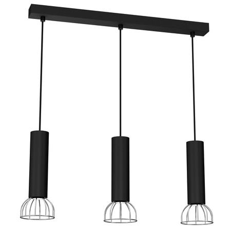 Milagro - Lampa Wisząca DANTE BLACK/SILVER 3x mini GU10