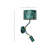 Milagro - Kinkiet ZIGGY GREEN Gold/Bottle green  1xE27+1x mini GU10