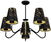 Milagro - Lampa wisząca HERMES Black/Gold 5xE27