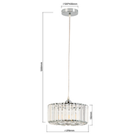 Okrągła lampa wisząca Vetro chrom 1xE27
